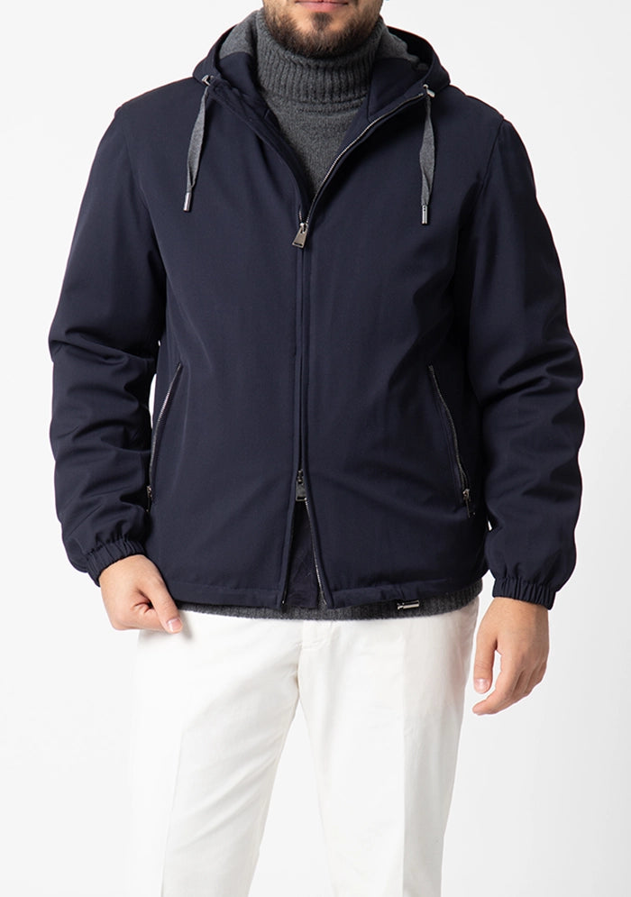 Blue Loro Piana Rain System down bomber jacket for men #color_BLUE