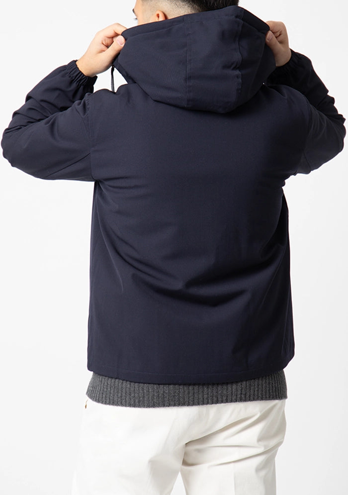 Sannino blue bomber with hood and leather details #color_BLUE