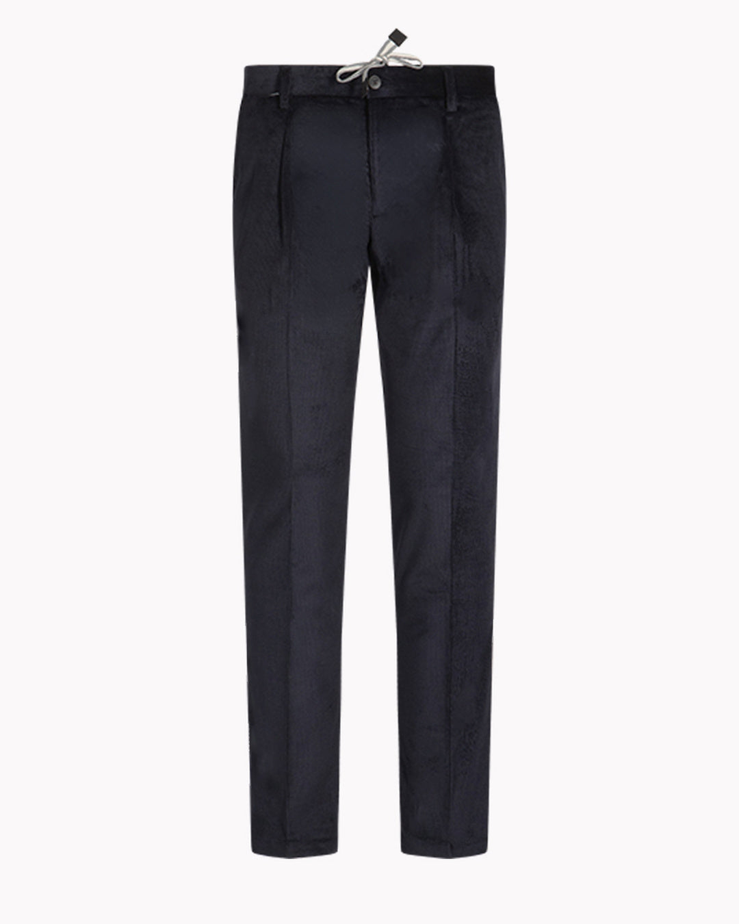 Men's Gstaad Devore fine-wale corduroy trousers in navy blue, drawstring waist, made in Italy, Addison Geneva #color_BLU