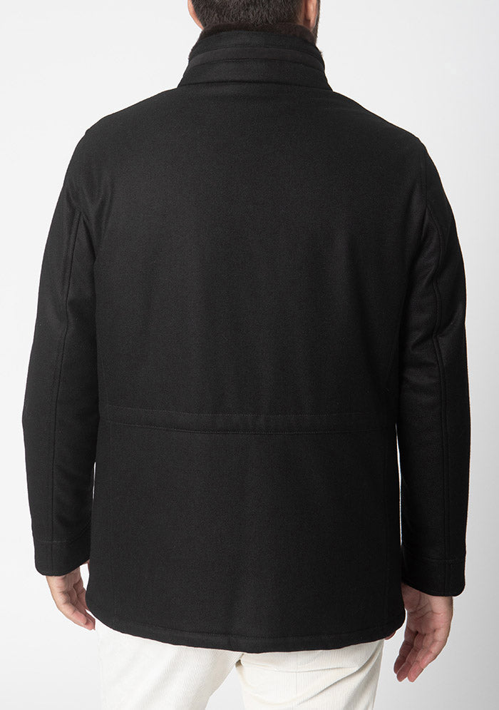 Black Loro Piana Storm System parka for men, made in Italy #color_NERO