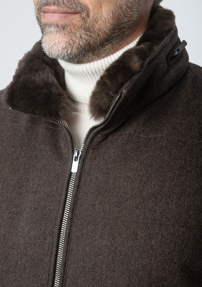 Breras men's brown sleeveless jacket, Loro Piana wool, Addison Geneva #color_moro