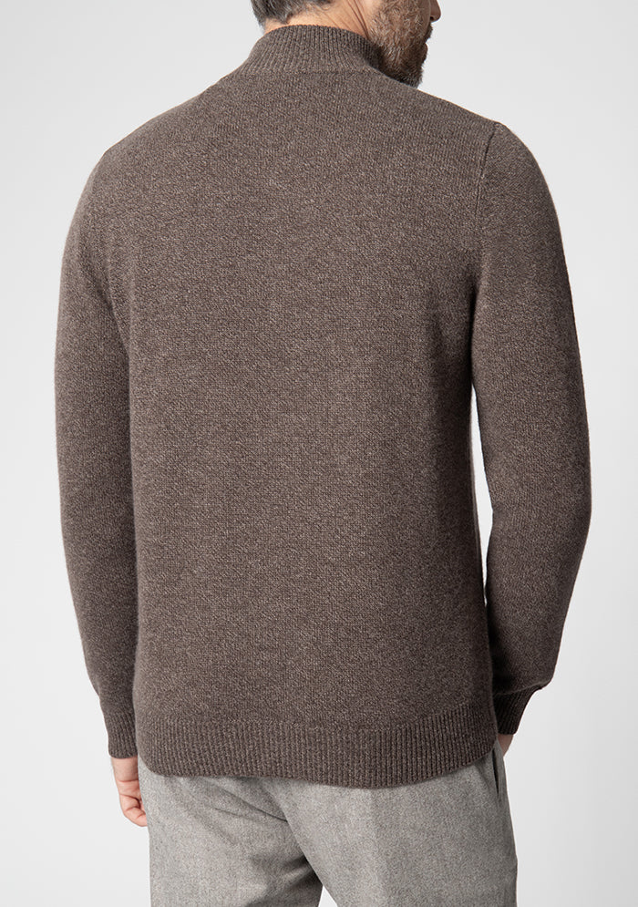 Men's Trento Italian cashmere half-zip sweater in lark, Addison Geneva #color_LARK