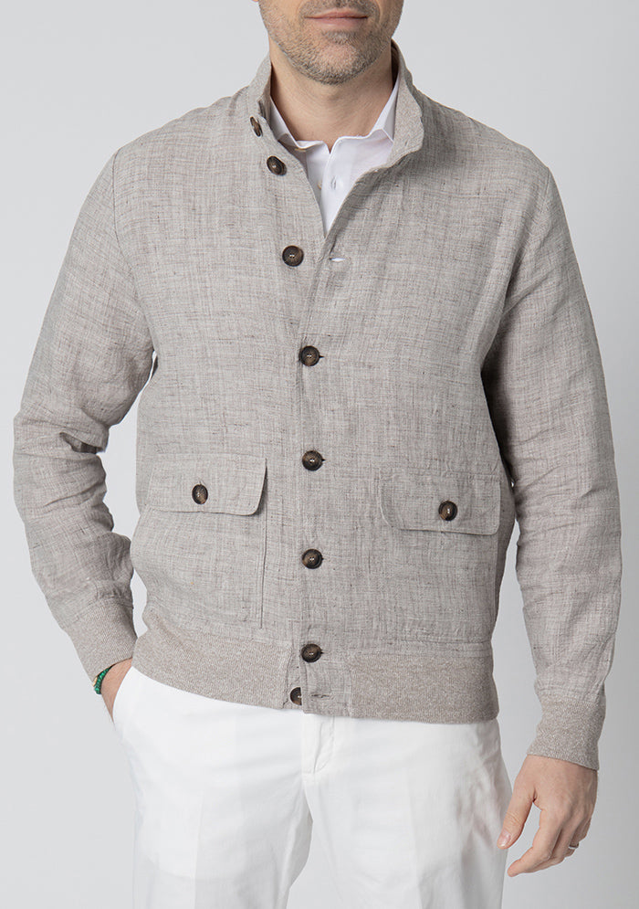 Ischia Linen Bomber
