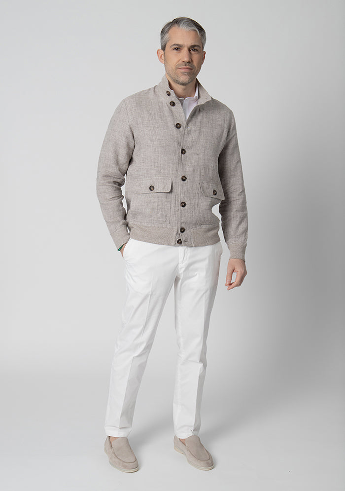 Ischia Linen Bomber
