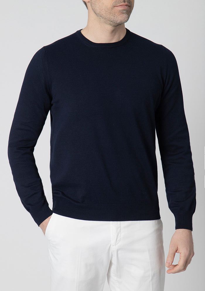 Italian Ice Cotton Crewneck Sweater