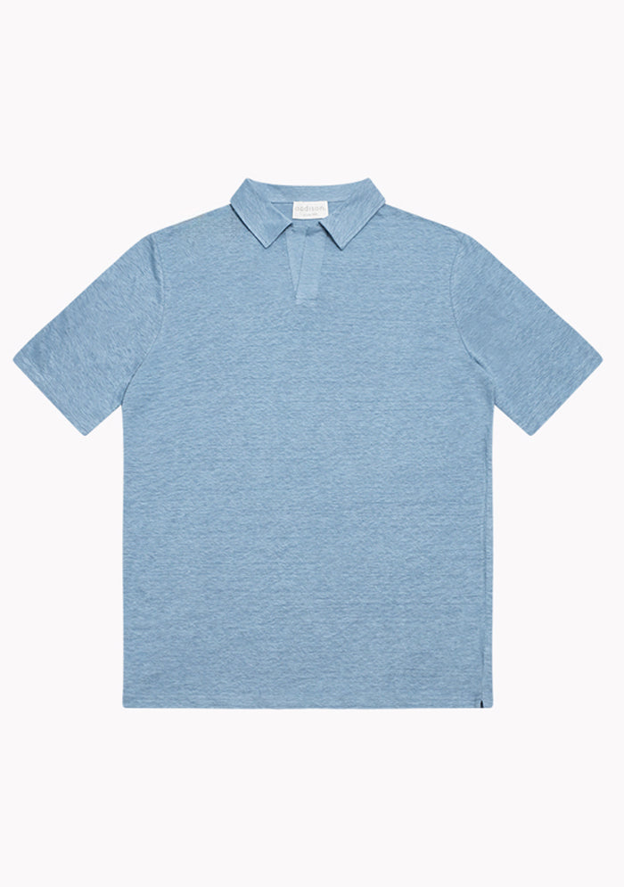 Jersey Linen Buttonless Polo