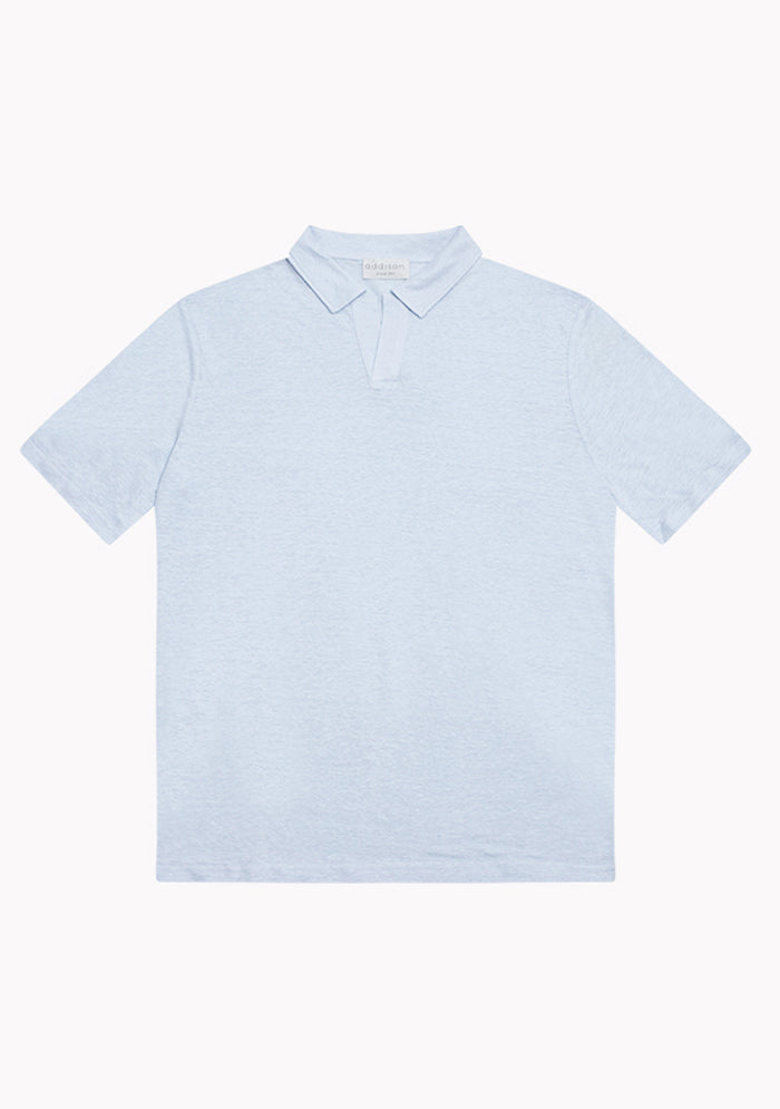 Jersey Linen Buttonless Polo