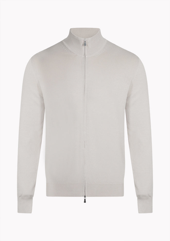 Italian Ice Cotton Full-Zip Cardigan