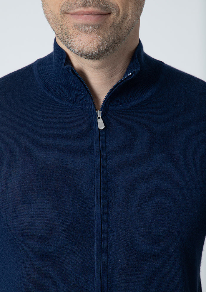 Silk & Cashmere Zip Cardigan