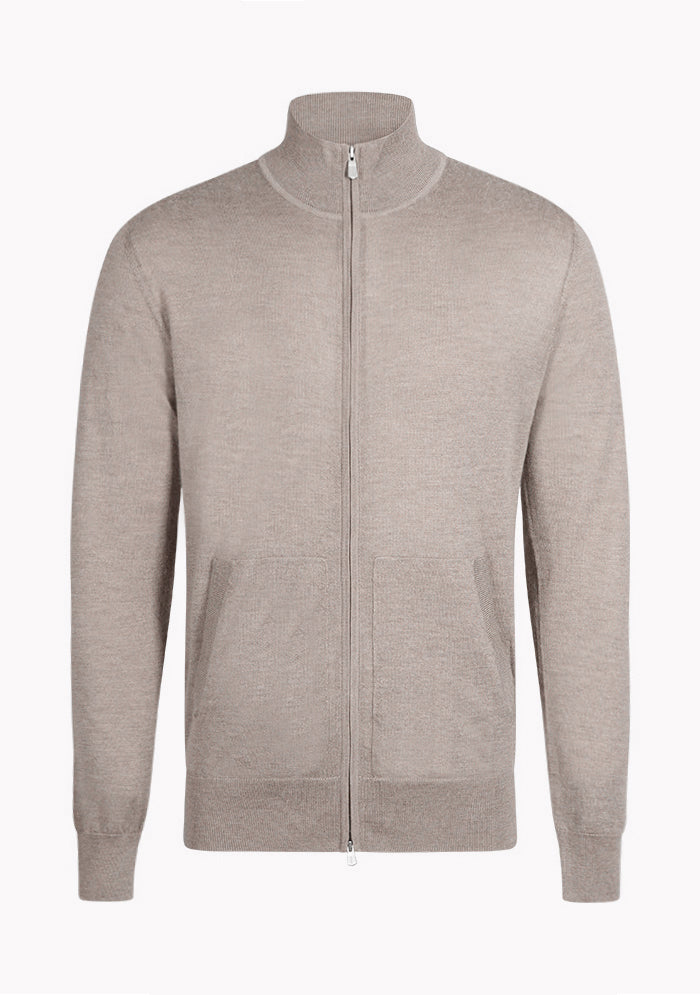 Silk & Cashmere Zip Cardigan