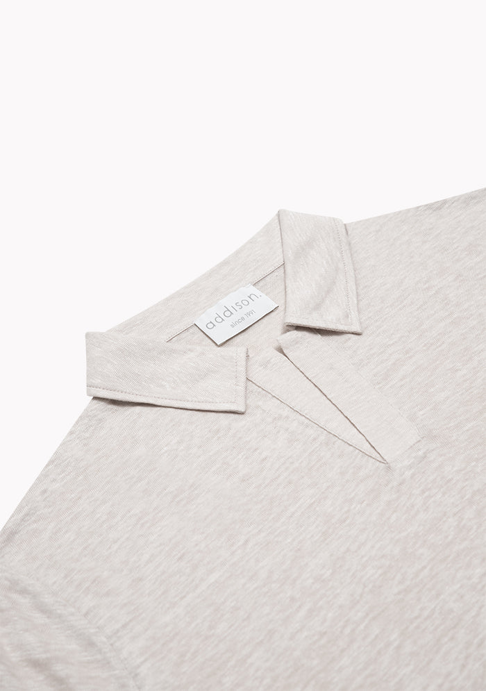 Jersey Linen Buttonless Polo