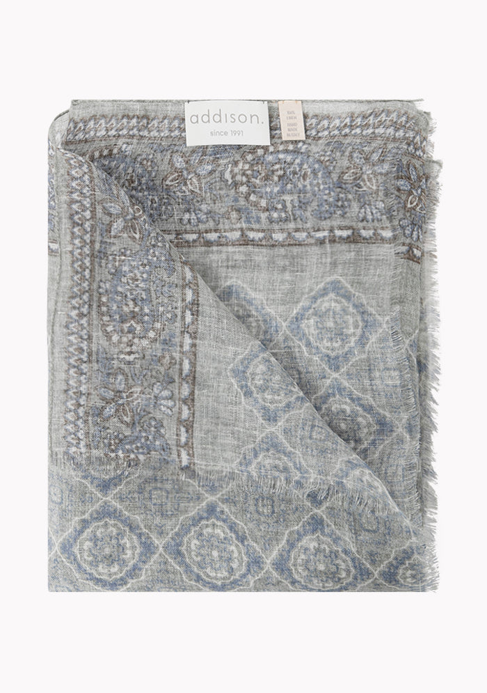 Lightweight Italian Linen Pattern Scarf