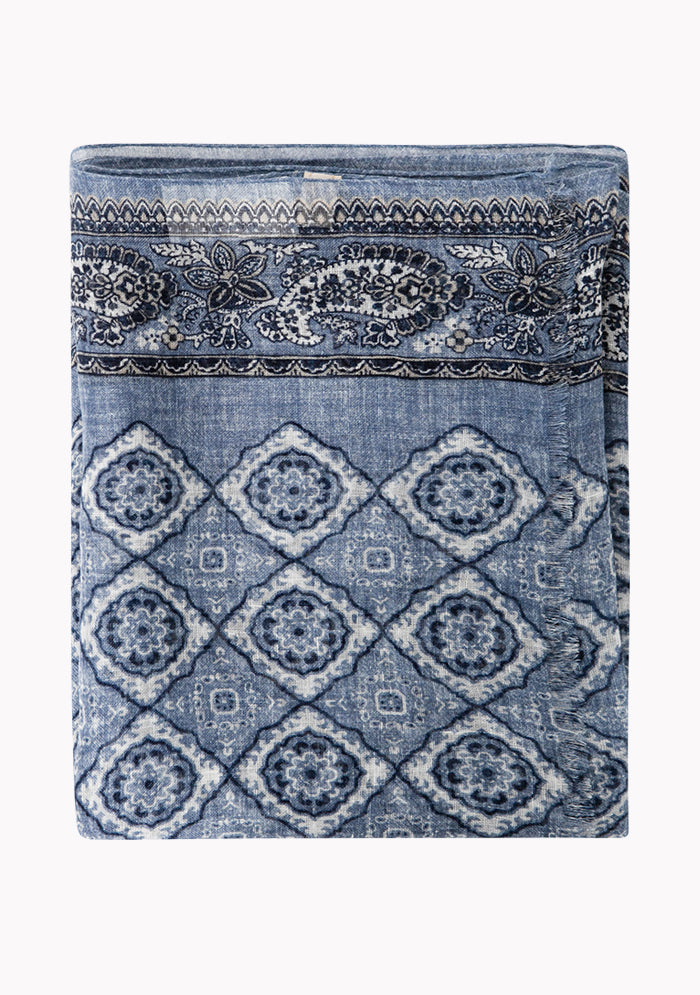 Lightweight Italian Linen Pattern Scarf