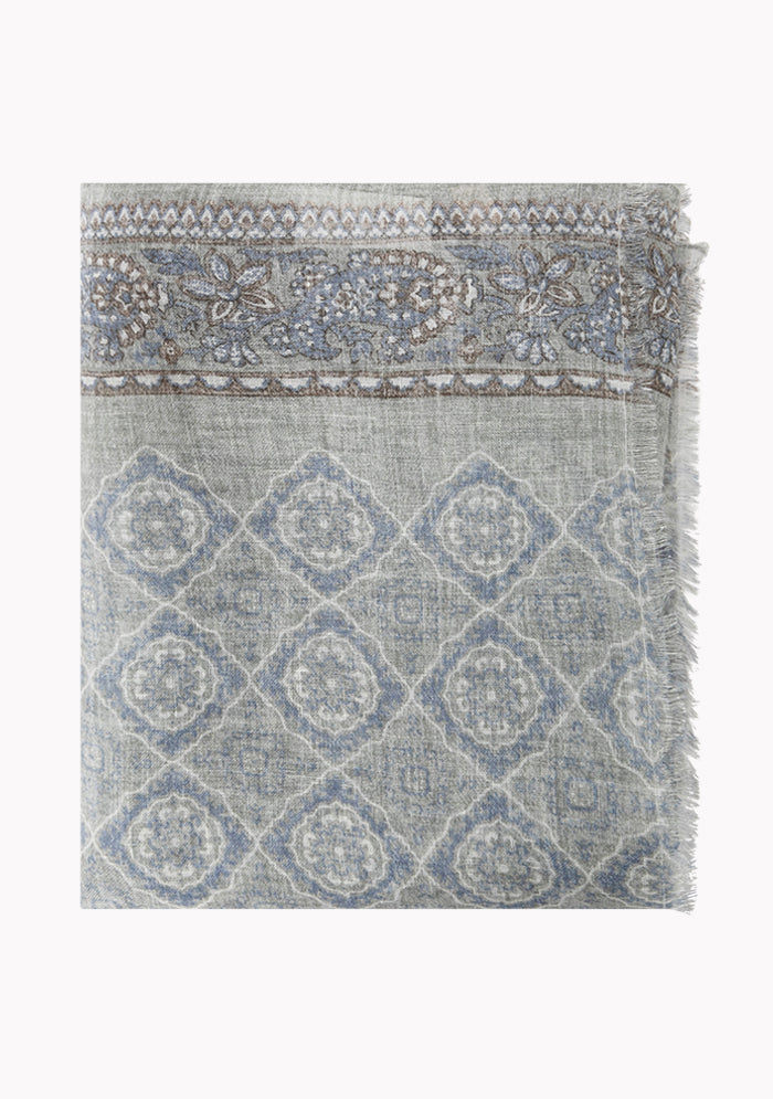 Lightweight Italian Linen Pattern Scarf