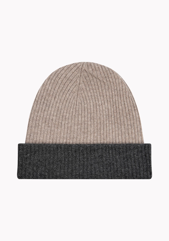 Reversible Bicolor Cashmere Beanie