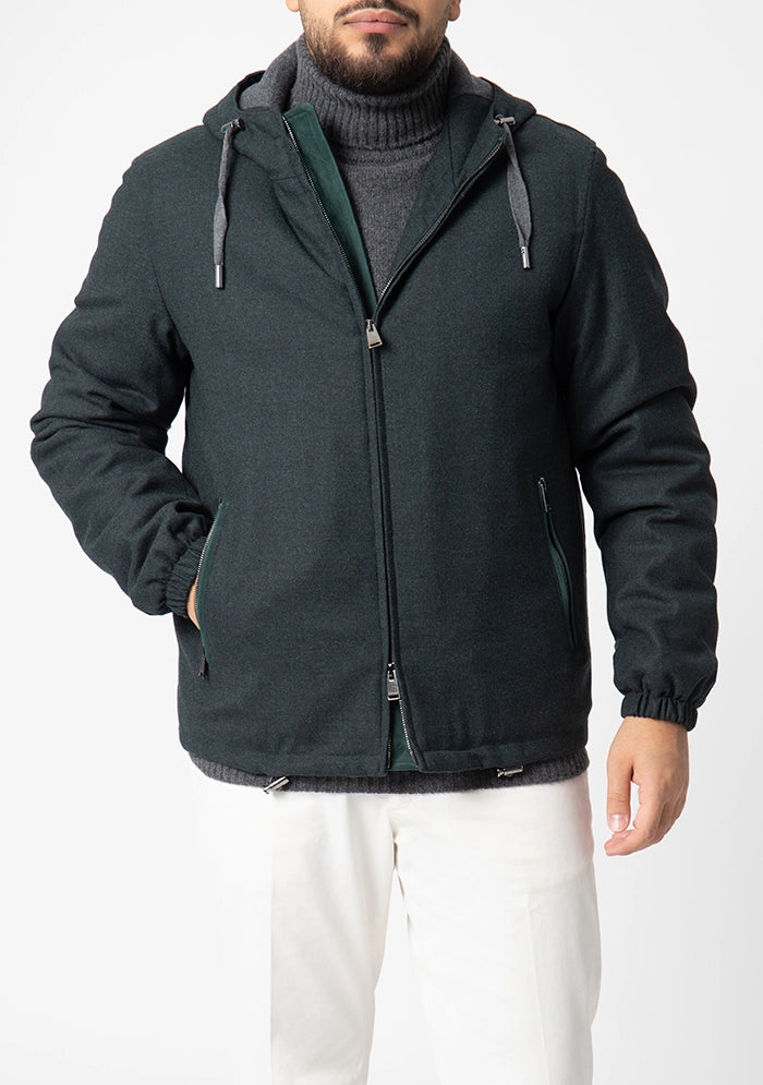 Sannino Wool Hooded Bomber
