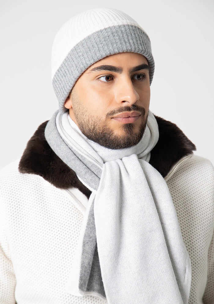 Reversible Bicolor Cashmere Scarf