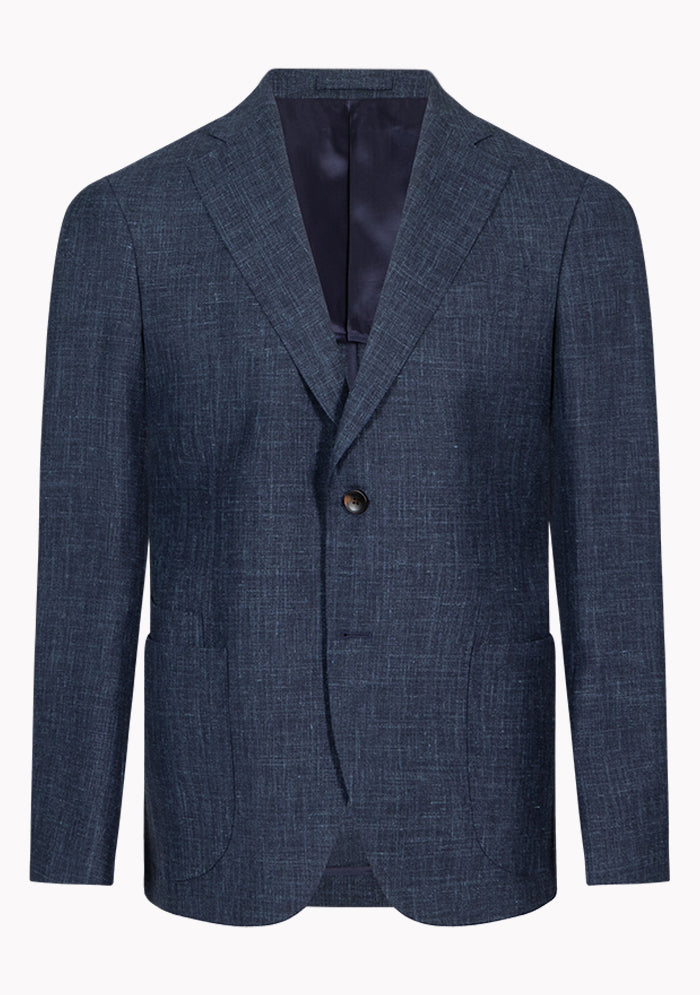 Italian Wool Silk Linen Navy Blazer