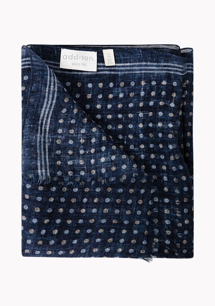 Lightweight Linen Polka Dot Scarf