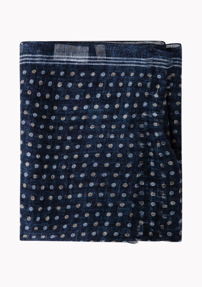 Lightweight Linen Polka Dot Scarf