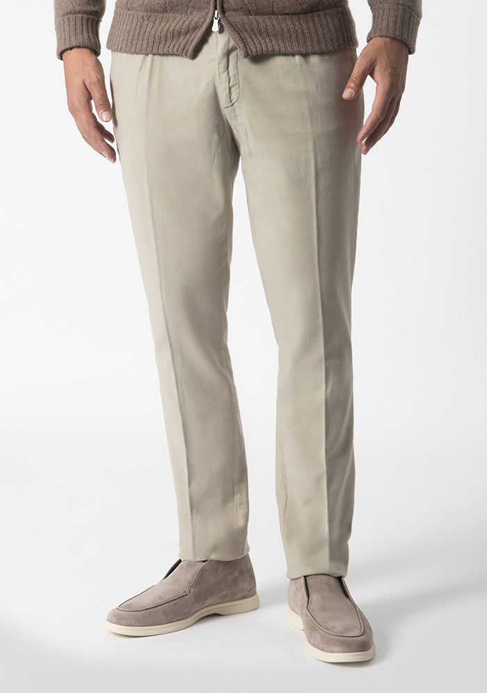 Courmayeur Devore Peach-Skin Cotton Trousers