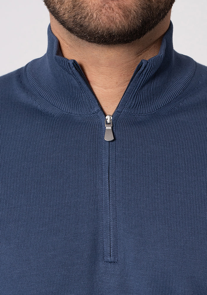 Italian Ice Cotton Half-Zip Sweater