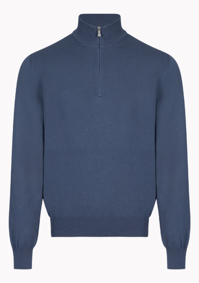 Italian Ice Cotton Half-Zip Sweater