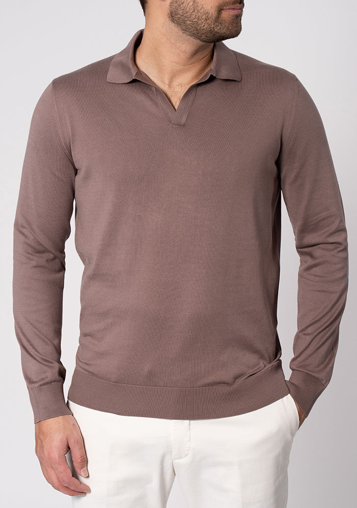 Luxury Suvin Cotton Polo Sweater