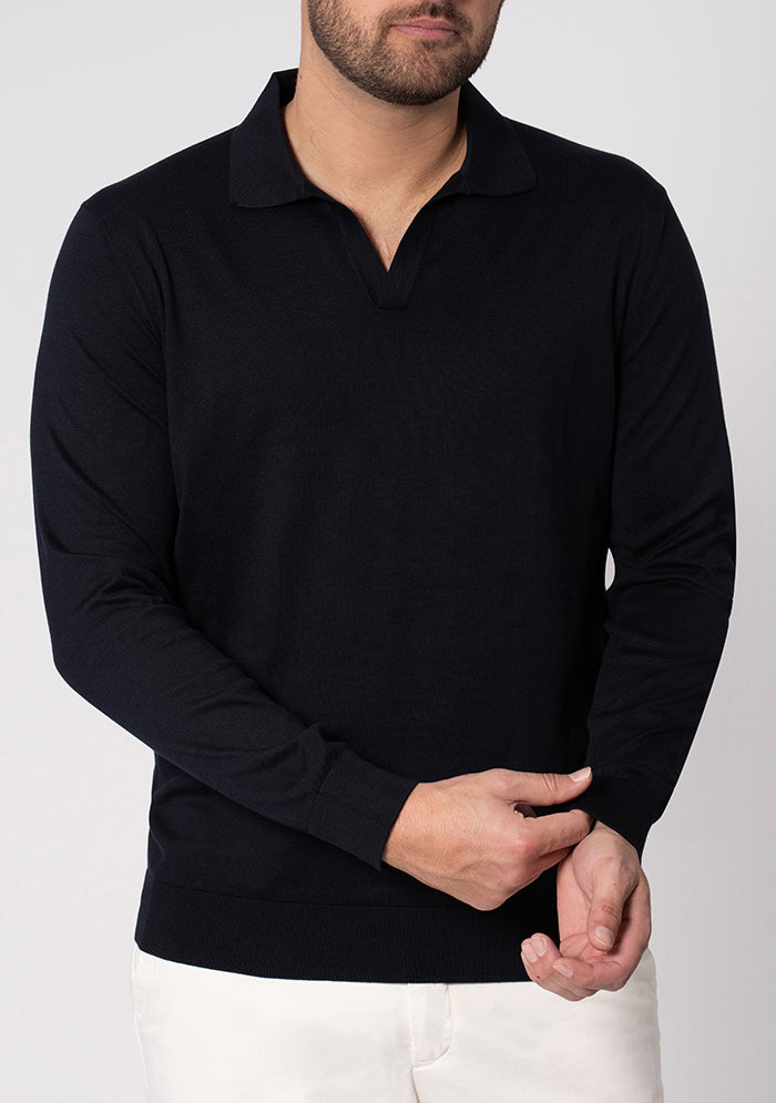 Luxury Suvin Cotton Polo Sweater