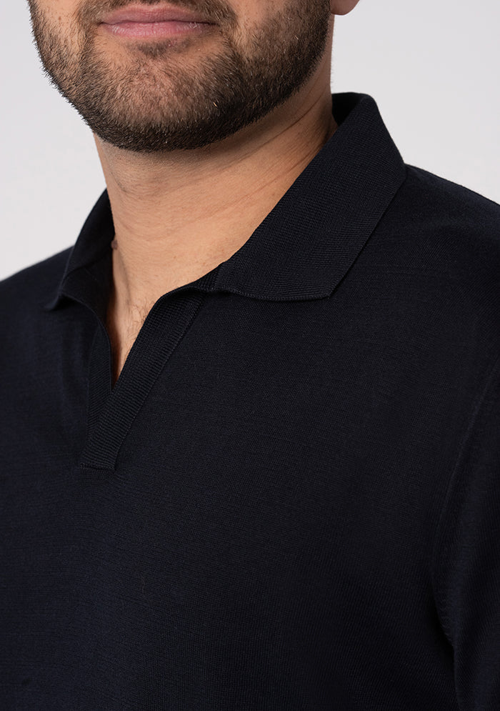 Luxury Suvin Cotton Polo Sweater