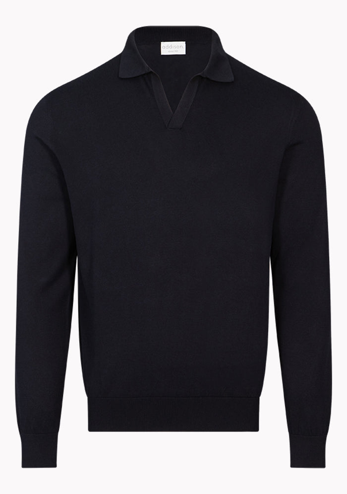 Luxury Suvin Cotton Polo Sweater