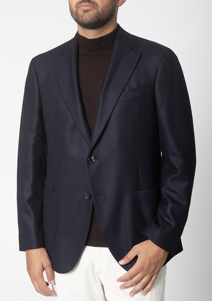 Men's Montreux Wool & Cashmere Blazer in navy, two-button blazer in Loro Piana Favola wool & cashmere, Addison Geneva #color_blu