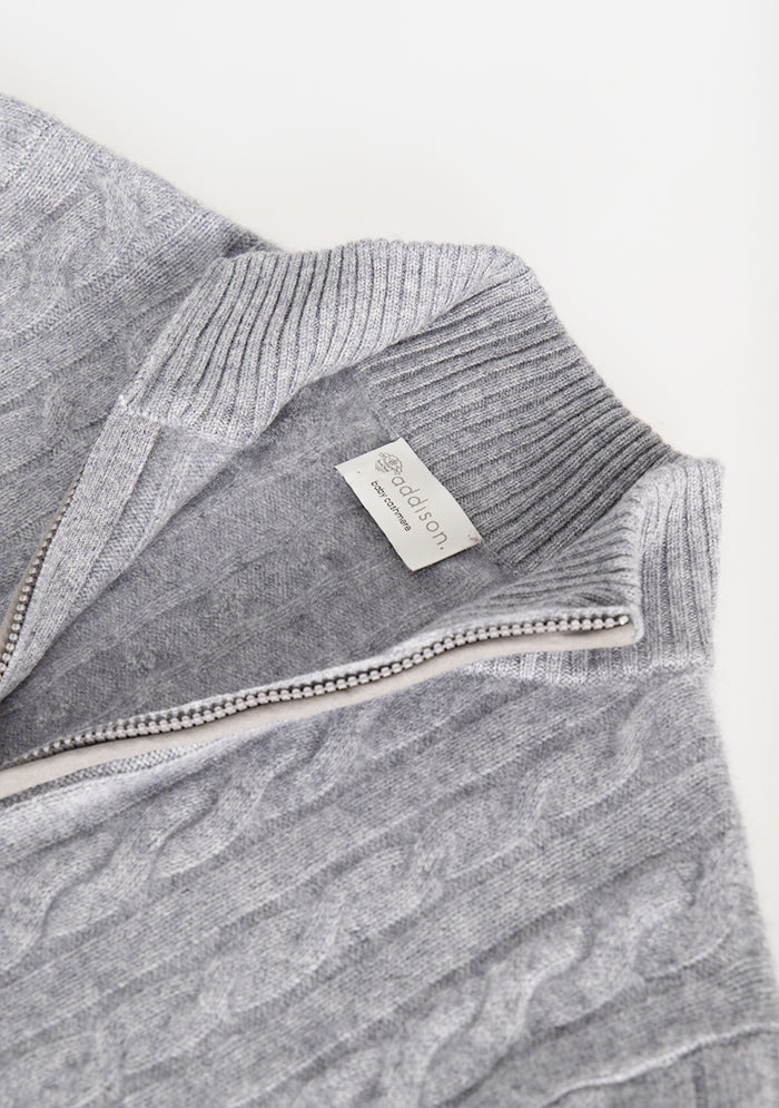 Luxury Baby Cashmere Cable-Knit Half-zip Sweater