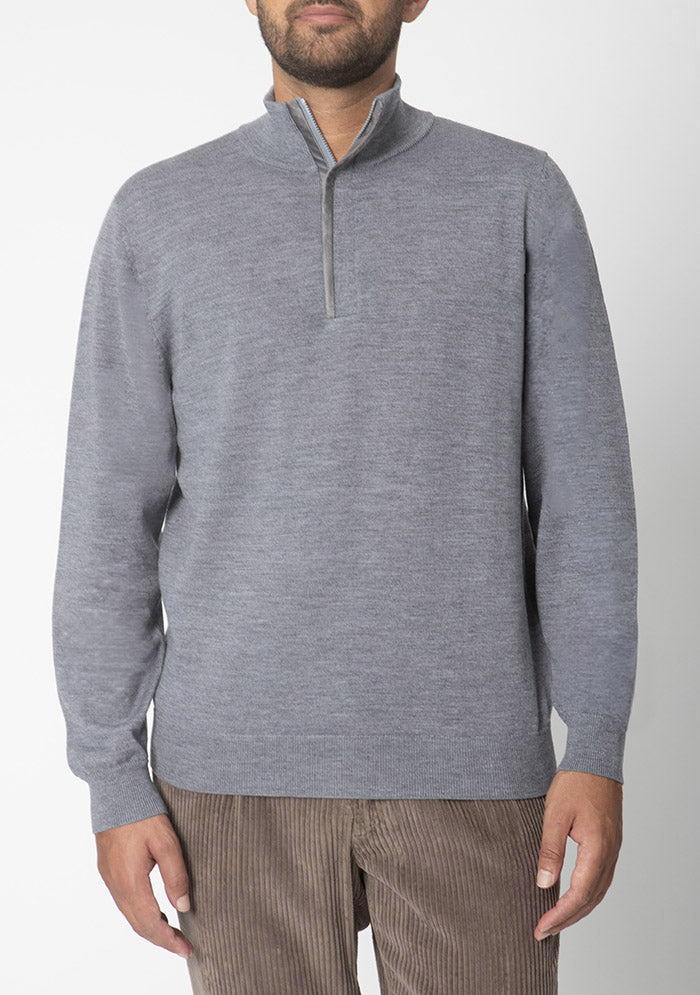 Biella Wool Half-Zip Sweater