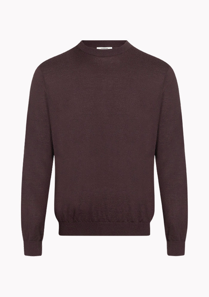 Men's Ravello silk cashmere crew neck sweater in cacao brown, front, Addison Geneva #color_CACAO