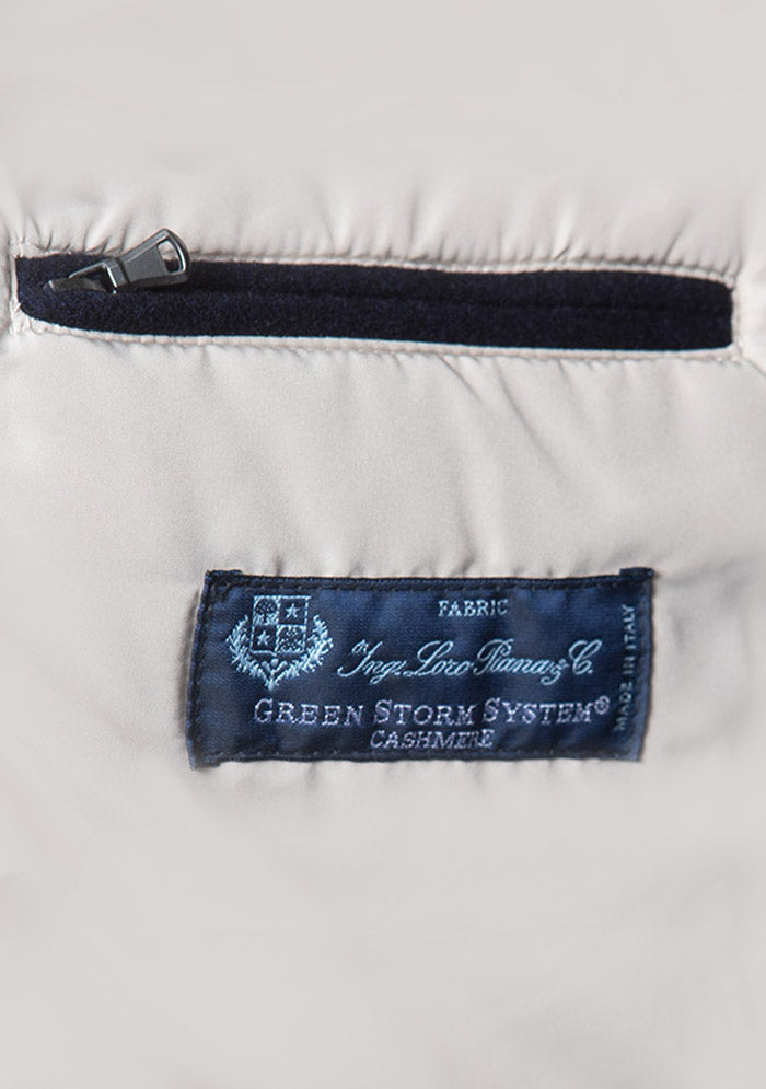 Navy hooded wool bomber by Addison Geneva #color_navy