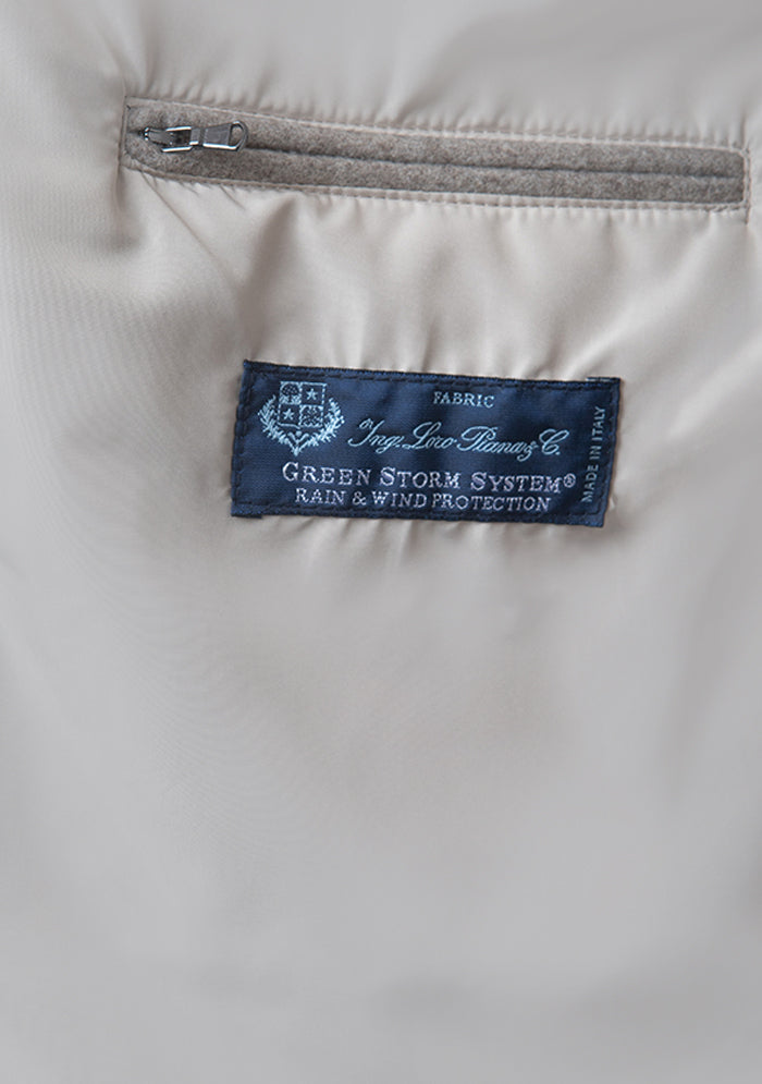 Tortora Breras gilet for men, Loro Piana wool with beaver fur collar #color_tortora