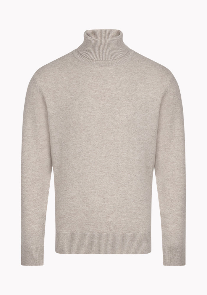 Men's Perugia Wool & Cashmere Turtleneck in millet beige, Addison × DrunkenKoala #color_MILLET