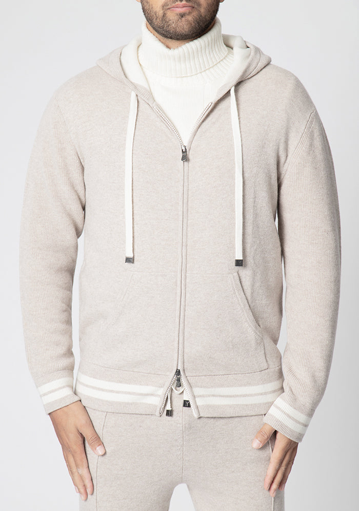 WOOL & CASHMERE ZIP HOODIE