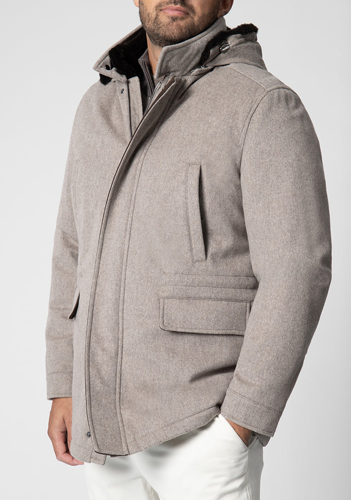 Luxury Caligola Cashmere & Beaver Fur Parka