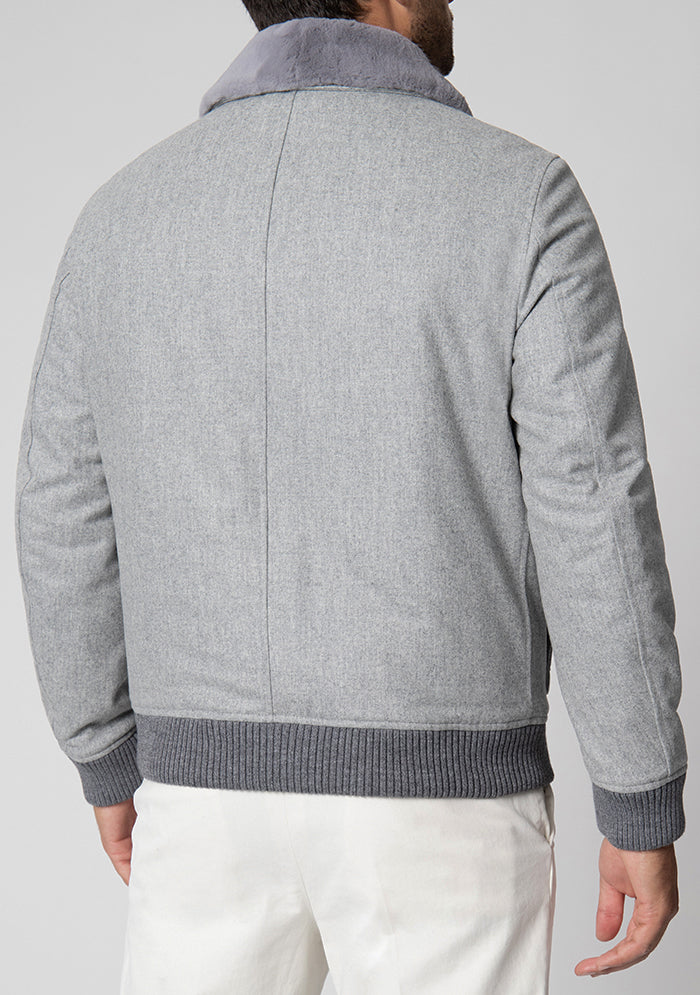 Aviatore Bomber Wool & Rex Fur Collar
