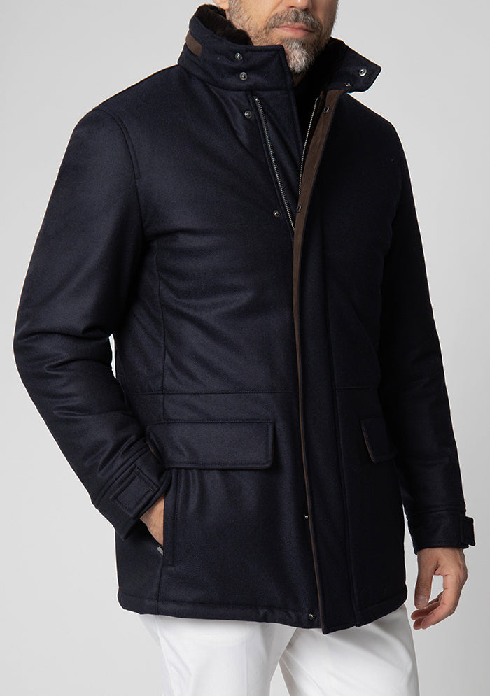 Verona Wool & Cashmere Parka with Rex Fur