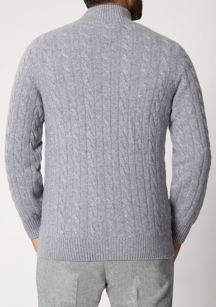 Luxury Baby Cashmere Cable-Knit Half-zip Sweater
