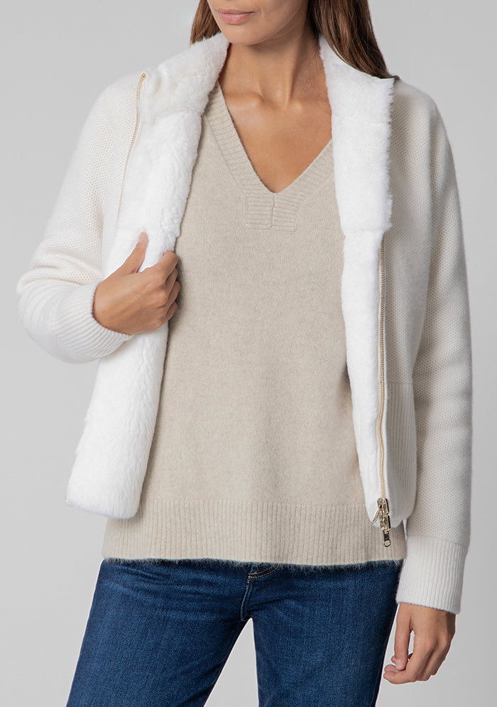 Cortina Women's Reversible Cashmere & Rex Fur Cardigan