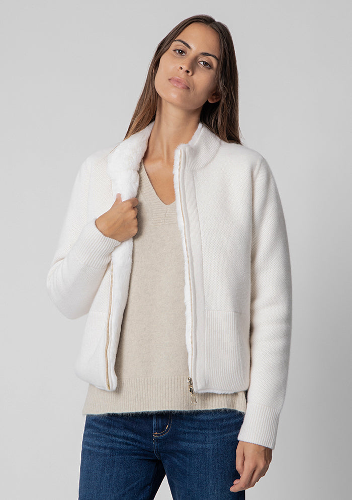Cortina Women's Reversible Cashmere & Rex Fur Cardigan