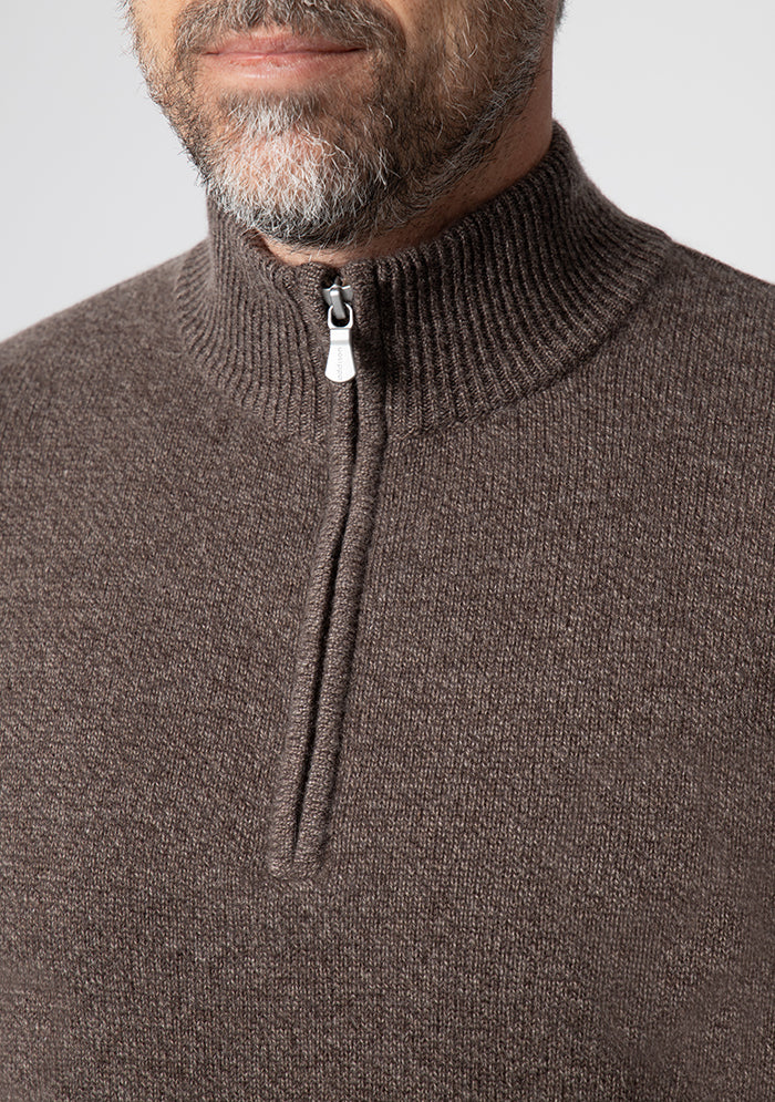 Men's Trento Italian cashmere half-zip sweater in lark, Addison Geneva #color_LARK