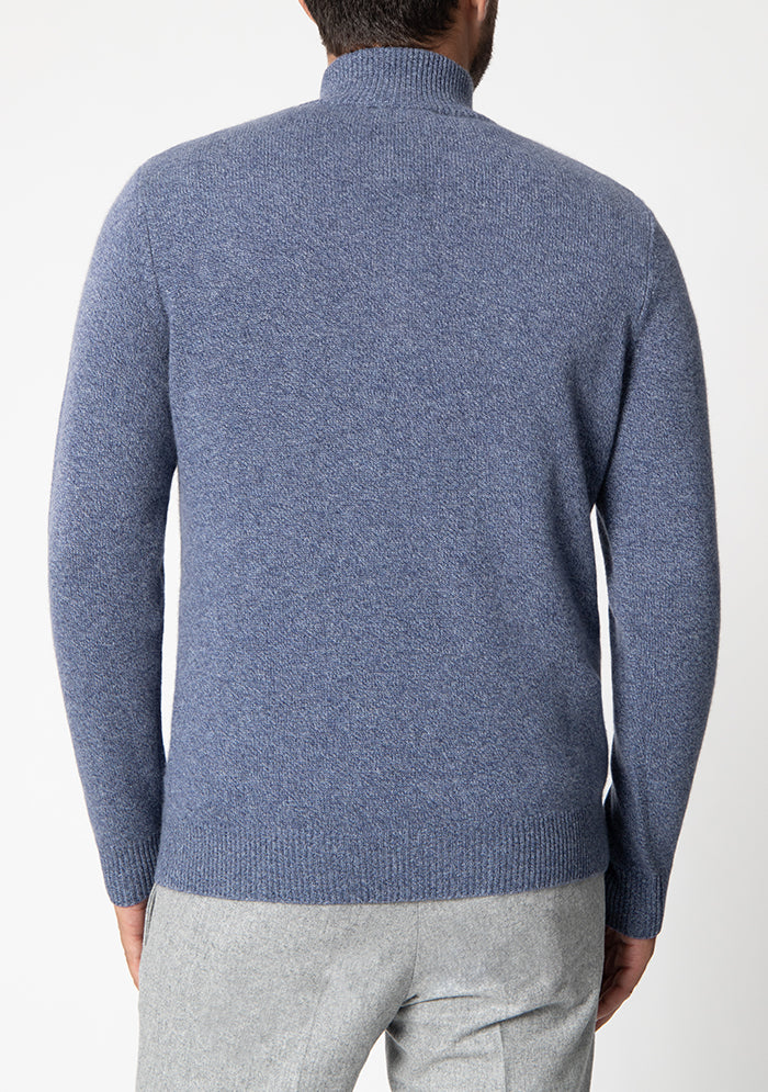 Men's Trento Italian cashmere half-zip sweater in selvedge, Addison Geneva #color_SELVEDGE